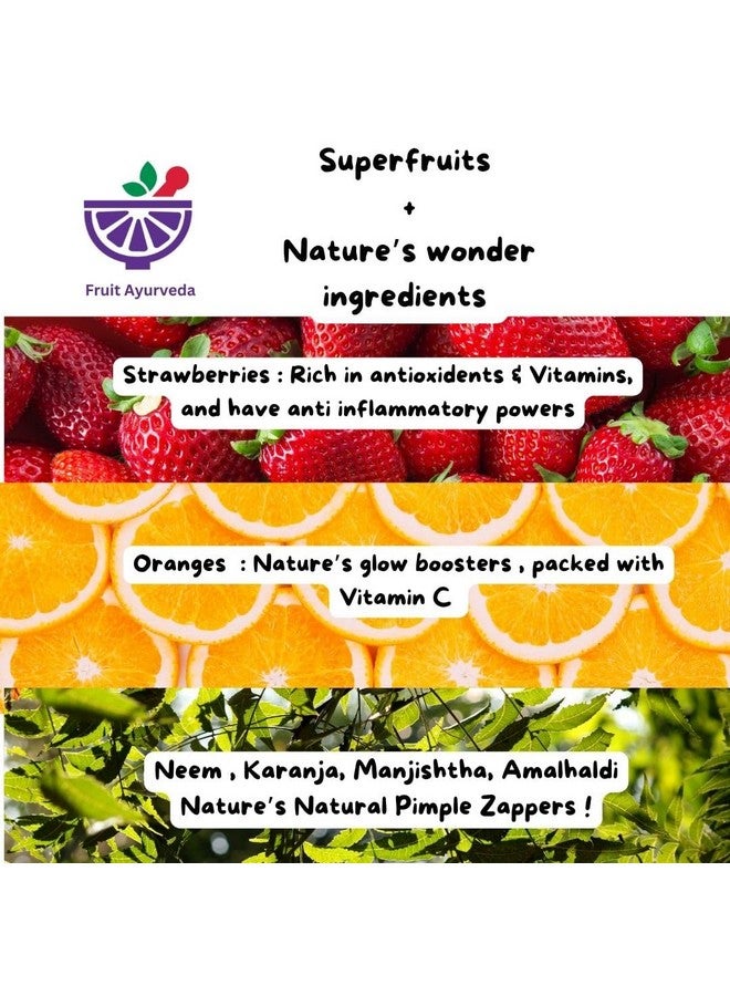 Froot Root Germ Zap Face Wash Gel For Tweens And Active Kids (5-12), With Strawberries And Oranges Neem,Karanja,Manjishtha And Amahaldi,Safe For Kids, No Soap, Parabens/Sulphates,100Ml - Image 3