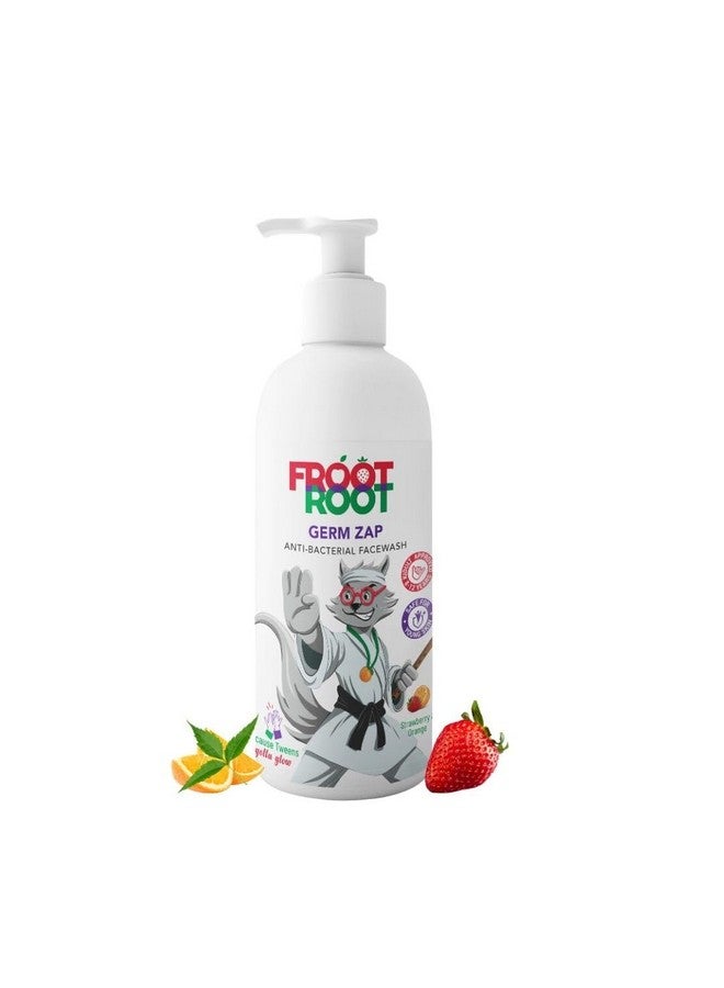 Froot Root Germ Zap Face Wash Gel For Tweens And Active Kids (5-12), With Strawberries And Oranges Neem,Karanja,Manjishtha And Amahaldi,Safe For Kids, No Soap, Parabens/Sulphates,100Ml - Image 1