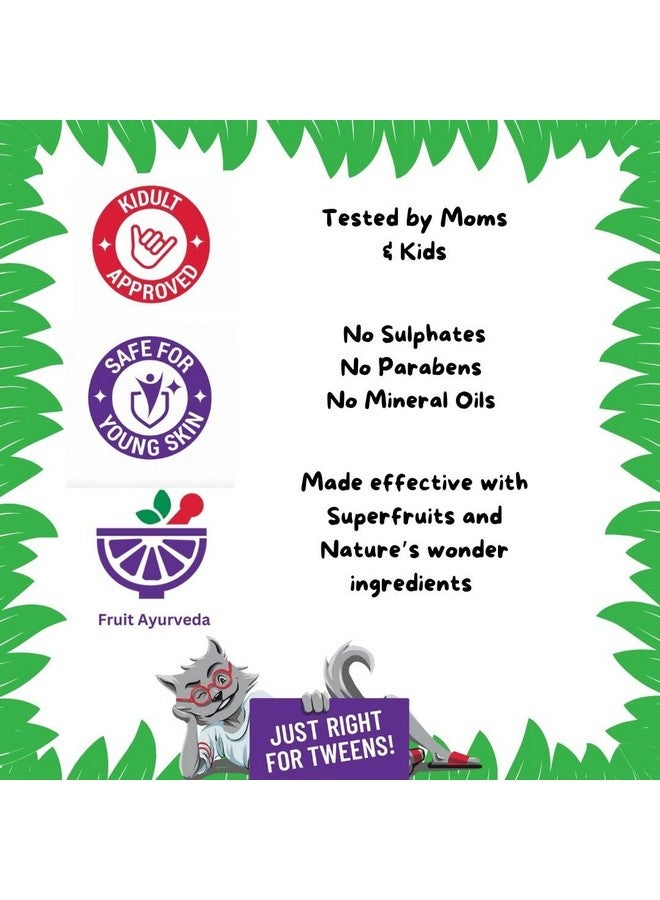 Froot Root Germ Zap Face Wash Gel For Tweens And Active Kids (5-12), With Strawberries And Oranges Neem,Karanja,Manjishtha And Amahaldi,Safe For Kids, No Soap, Parabens/Sulphates,100Ml - Image 5