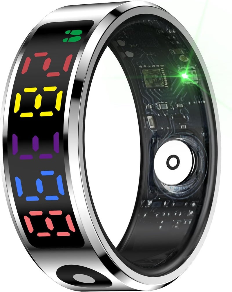 Fitness Ring, Smart Health Tracker with Color Display, IP68 Waterproof Activity Monitor, Multi-Sport Modes, Step Counter & Gesture Control for Men Women - Image 1
