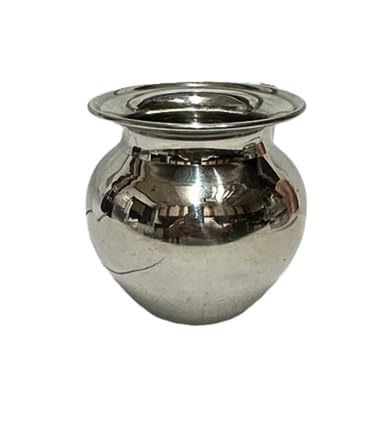 Dynore Heavy Stainless Steel Water Storage Lota/Kalash/Chambu/Tumbler for Pooja/Pongal/Sankranti Puja/Wedding/Marriage/Karvachauth, Big Size (Silver) 300 ml - Image 1