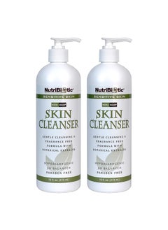NutriBiotic  Sensitive Skin NonSoap Skin Cleanser 16 Oz Twin Pack with GSE Citricidal  pH Balanced Hypoallergenic  Biodegradable  Free of Parabens Sulfates Dyes Colorings  Fragrance