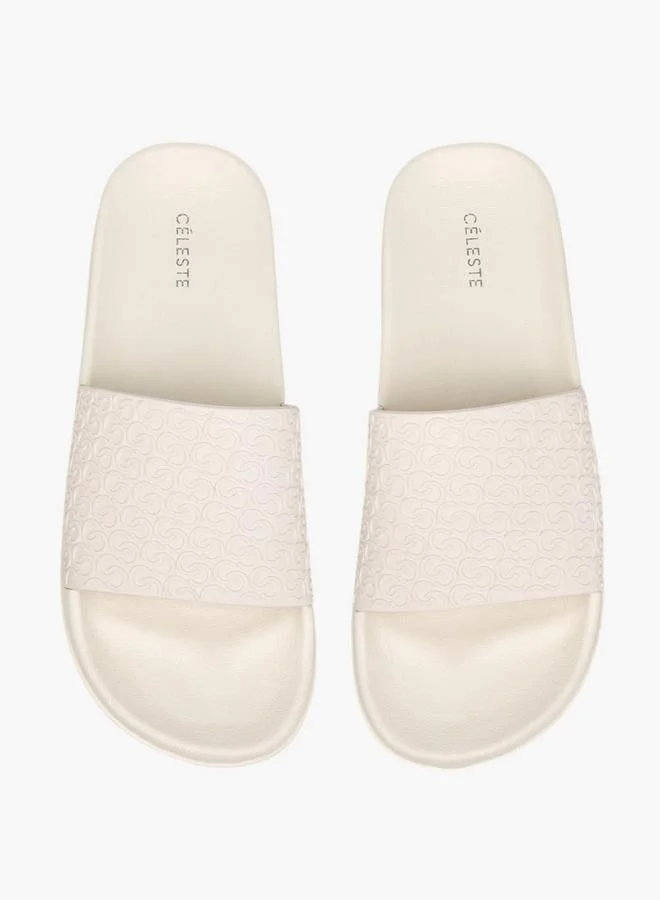 Celeste Women's Monogram Embossed Slide Slippers