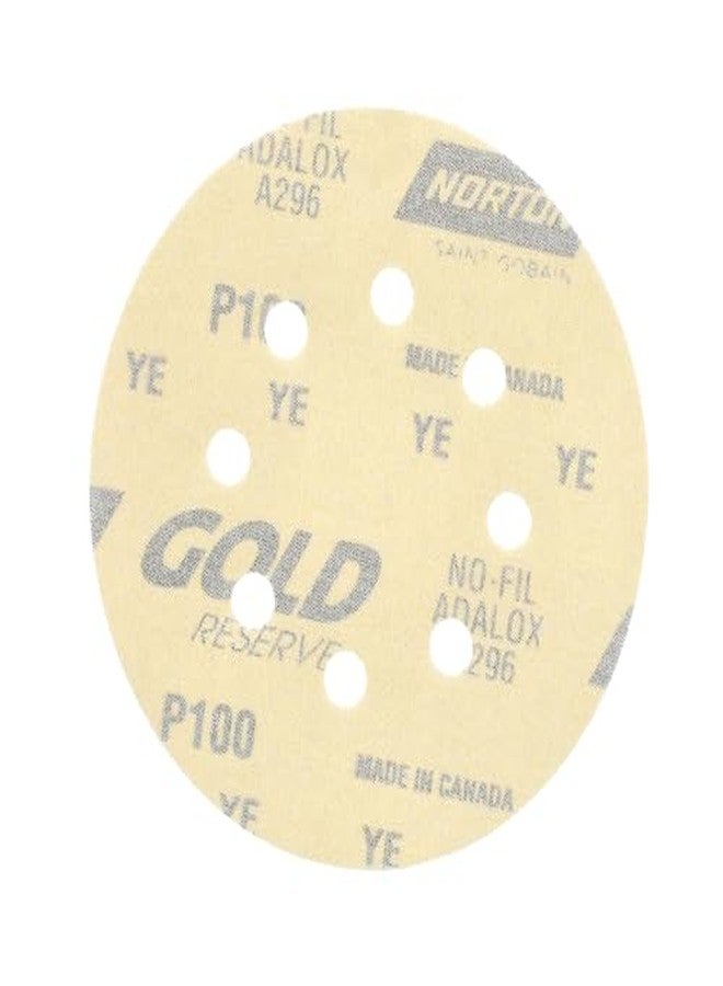 نورتون قرص صنفرة Norton 49222 متعدد الصنفرة، 8 فتحات، مقاس 5 بوصات، بحبيبات P100، عبوة من 25 قرصًا - Image 4