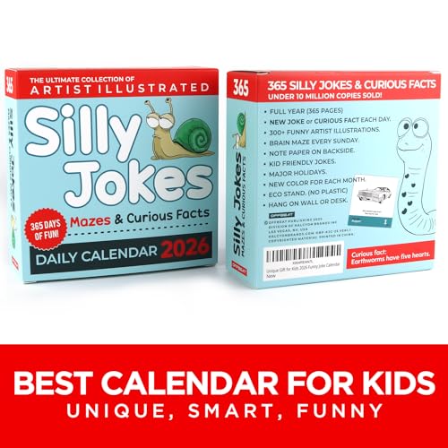 OFFBEAT Silly Jokes Daily Desk Calendar 2026 - Unique Fun Gift For Kids and Adults - 365 Jokes & Curious Facts, Educational, Fun Stocking Stuffers, Desk or Wall Calendar, Boys & Girls Lunchbox notes - Image 5