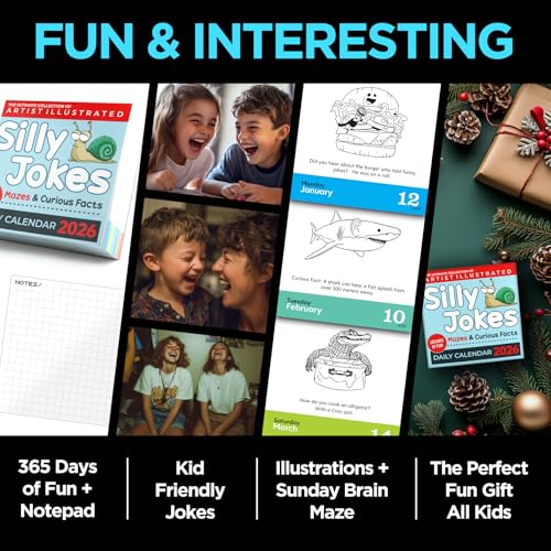 OFFBEAT Silly Jokes Daily Desk Calendar 2026 - Unique Fun Gift For Kids and Adults - 365 Jokes & Curious Facts, Educational, Fun Stocking Stuffers, Desk or Wall Calendar, Boys & Girls Lunchbox notes - Image 2