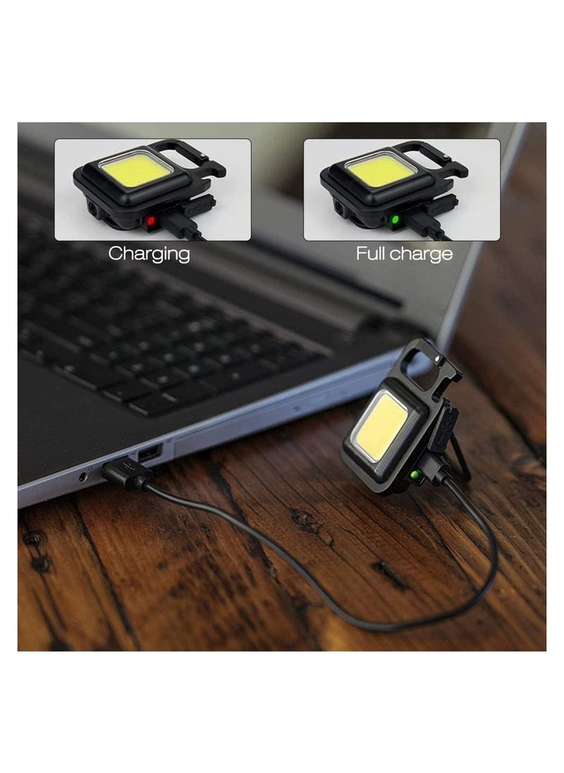 N3 - Keychain Light Rechargeable Flashlights Four Modes Mini Flashlight Keychain with Folding Bracket Bottle Opener and Magnetic Base for Emergency and Outdoor Use Pack of one - Image 1