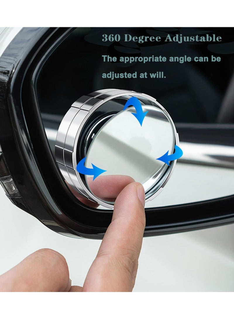 Generic 2Pcs Car Blind Spot Mirror – 360° Suction Cup Adjustable Wide Angle Rear View Mirror for Car, SUV, Truck – Silver  - Image 3