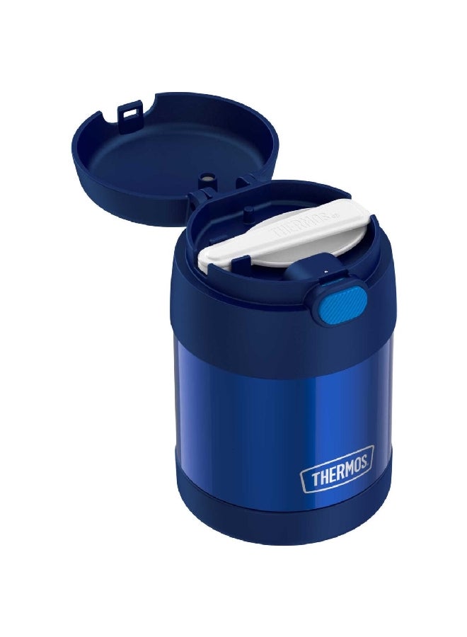 ترموس وعاء طعام من بتقنية العزل ومصنوع من الستانلس ستيل بلون ازرق غامق ومع ملعقة قابلة للطي سعة 10أونصة - Image 3