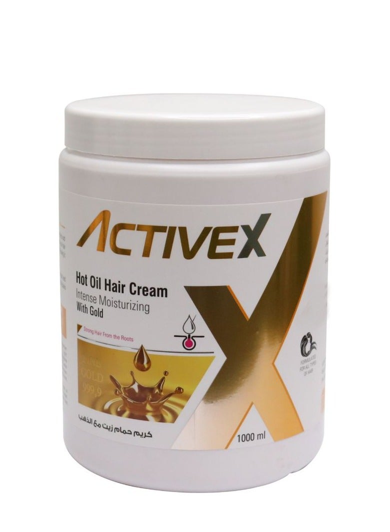 ActiveX Hot Oil Hair Cream 1000 Ml - Gold | Nourishing and Shine-Enhancing