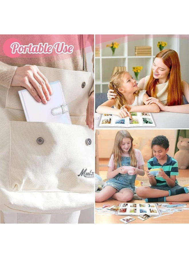 MostNow 256 جيب رف كتب ألبومات، ألبوم صور صغير لكاميرا Fujifilm Instax Mini، Polaroid Snap، كاميرات SocialMatic الفورية (أزرق) - Image 5