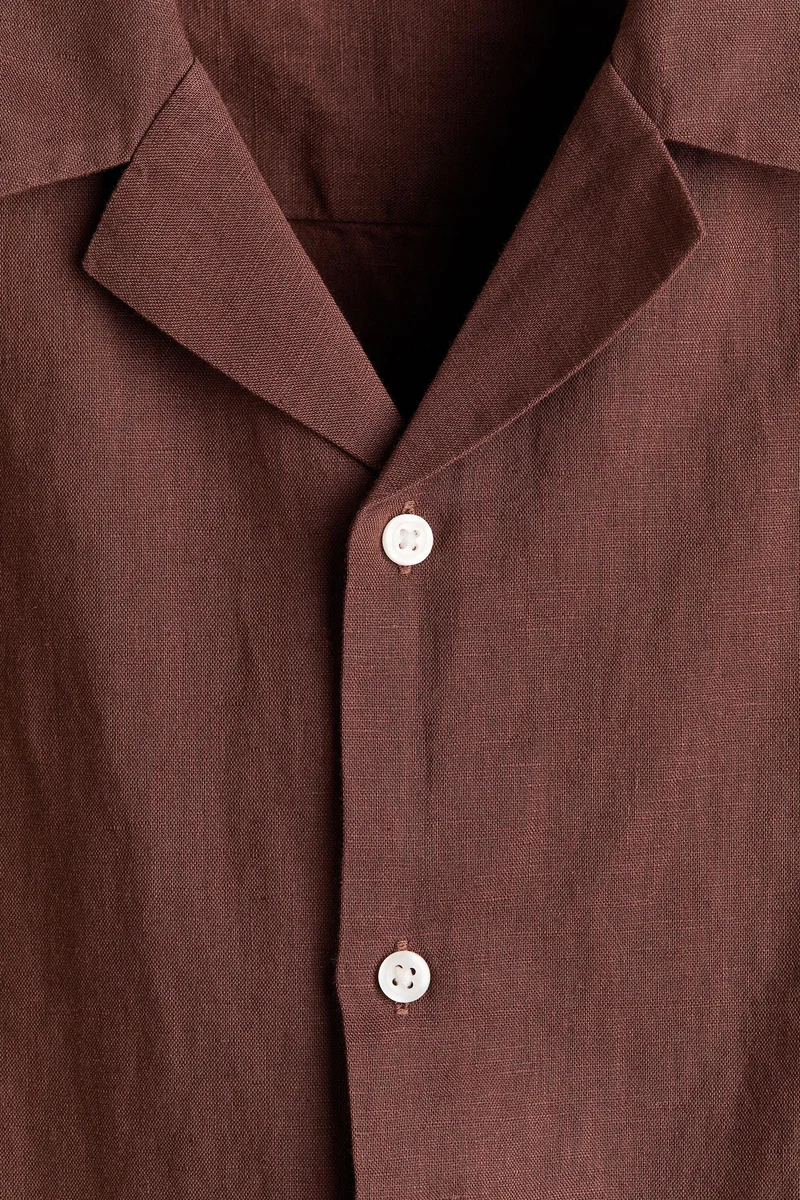 H&M  Relaxed Fit Linen-blend resort shirt for Men | Best Price UAE
