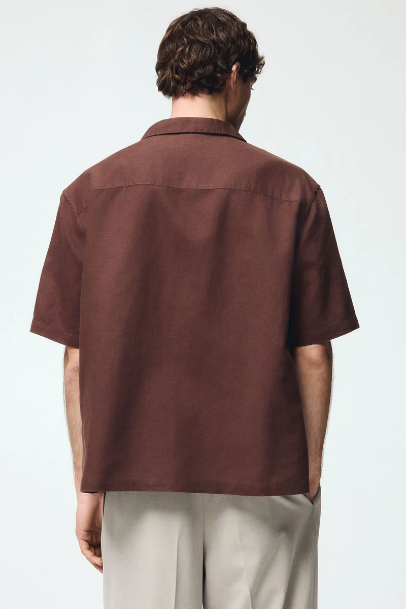 H&M  Relaxed Fit Linen-blend resort shirt for Men | Best Price UAE