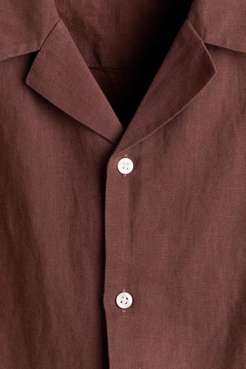 H&M  Relaxed Fit Linen-blend resort shirt for Men | Best Price UAE