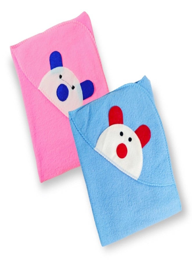 First Kick مجموعة بطانيات الأطفال حديثي الولادة من فيرست كيك، عبوة من بطانيات بألوان قوس قزح للأطفال الرضع، مناسبة للأولاد والبنات، عبوة من قطعتين باللونين الوردي والأزرق - Image 1