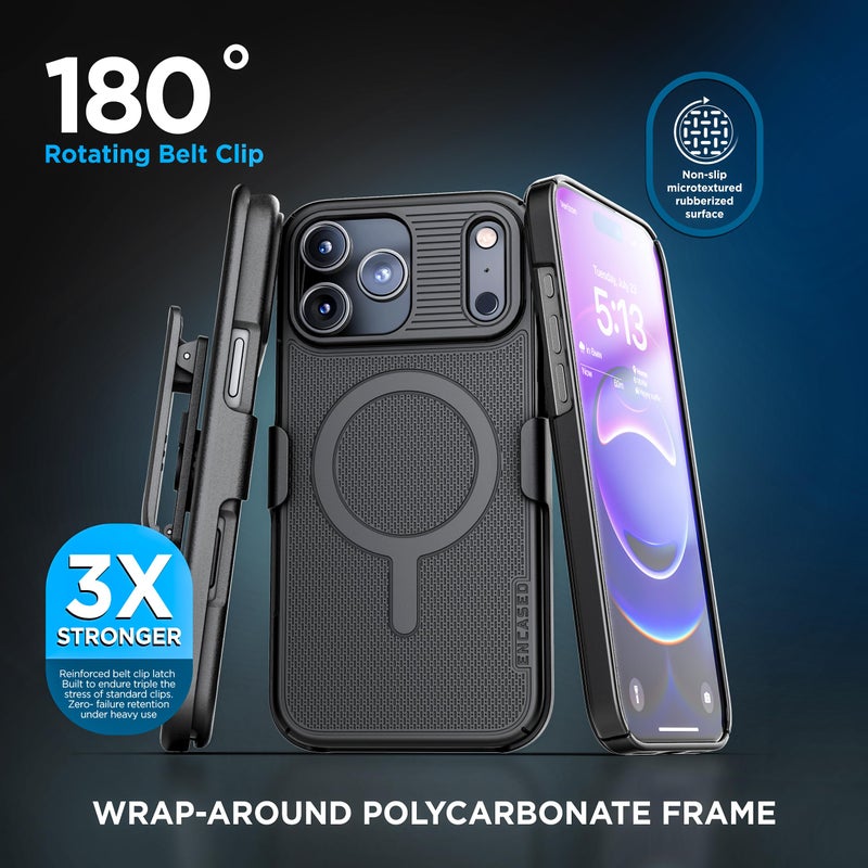 Encased Belt Clip Holster Case for iPhone 17 Pro Max (Ultra Thin) - Compatible with MagSafe (Slimline Series) - Image 4