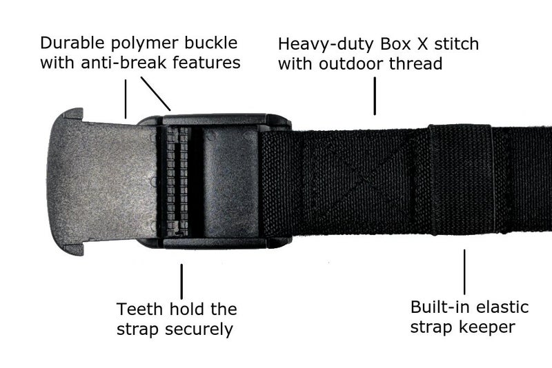 Betta 1.25 Inch Elastic Stretch Belt with Adjustable Buckle, Unisex (XX-Large, Black) - Image 4