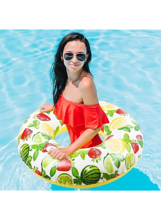 KASTWAVE 2 Pack Large Inflatable Pool Tubes With Handles 47 Inch Inflatable Pool Floats Swimming Pool Tubes For Adults Teens Pool Floaties Adult Size For Summer Pool Lounger Beach Party Supplies - Image 5