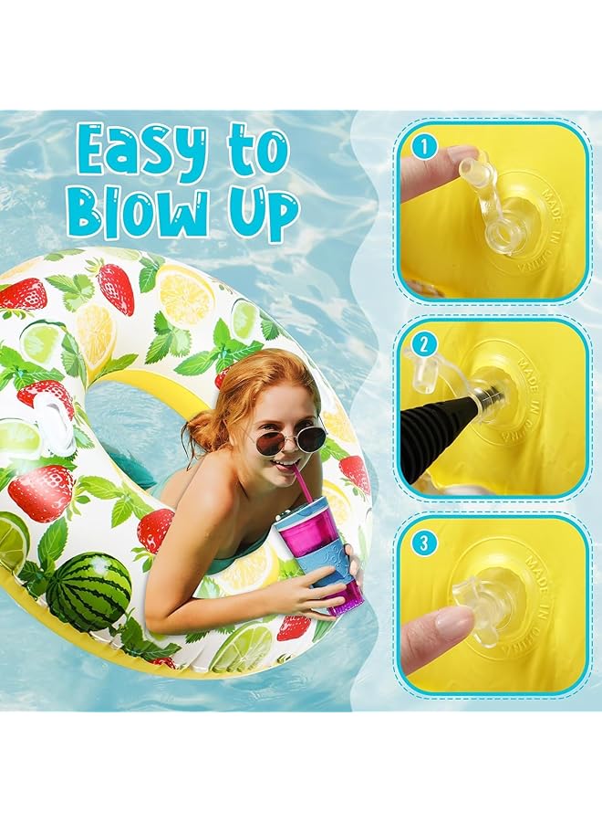 KASTWAVE 2 Pack Large Inflatable Pool Tubes With Handles 47 Inch Inflatable Pool Floats Swimming Pool Tubes For Adults Teens Pool Floaties Adult Size For Summer Pool Lounger Beach Party Supplies - Image 4