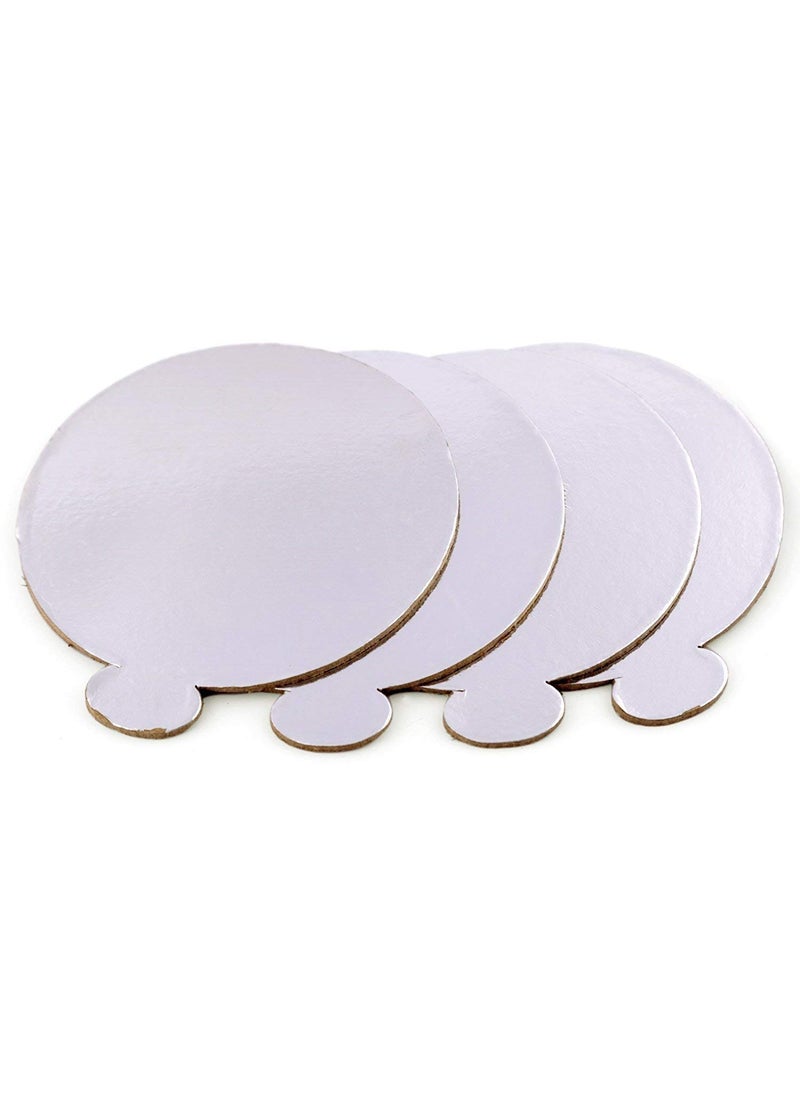 BAKING SET Baking Set Cake Base 8 INCH Silver Premium Cake Corrugated Cake Board 10Pieces Silver  - Image 3