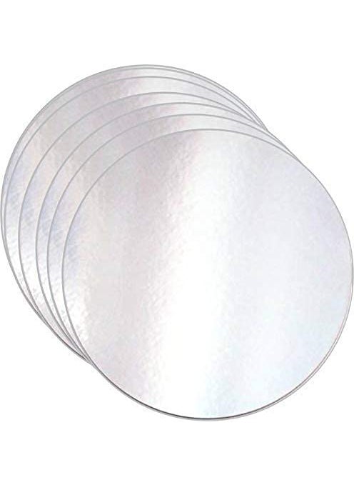 BAKING SET Baking Set Cake Base 8 INCH Silver Premium Cake Corrugated Cake Board 10Pieces Silver  - Image 1