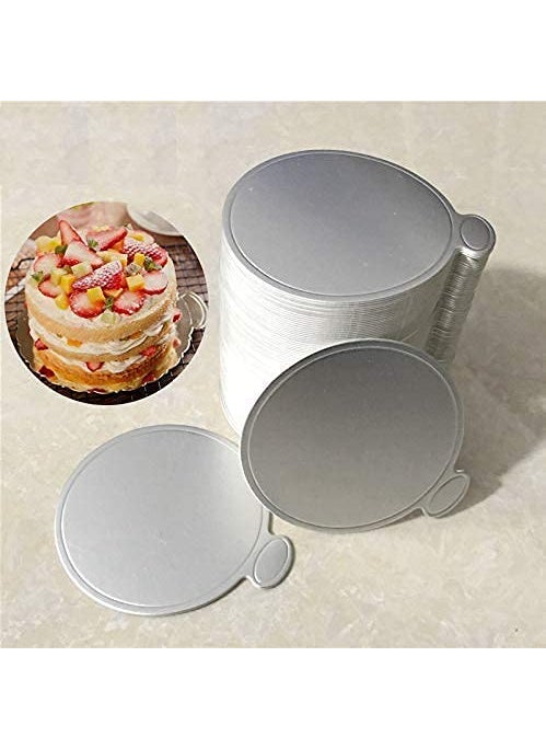 BAKING SET Baking Set Cake Base 8 INCH Silver Premium Cake Corrugated Cake Board 10Pieces Silver  - Image 4