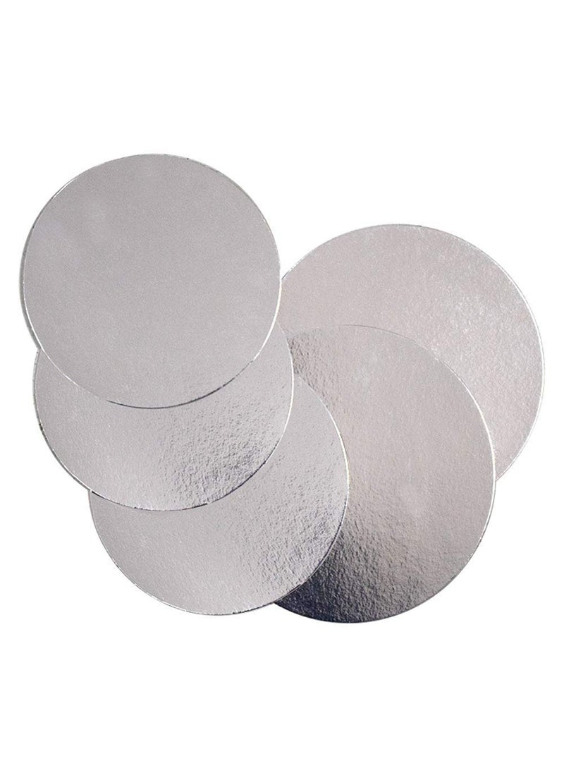 BAKING SET Baking Set Cake Base 8 INCH Silver Premium Cake Corrugated Cake Board 10Pieces Silver  - Image 2