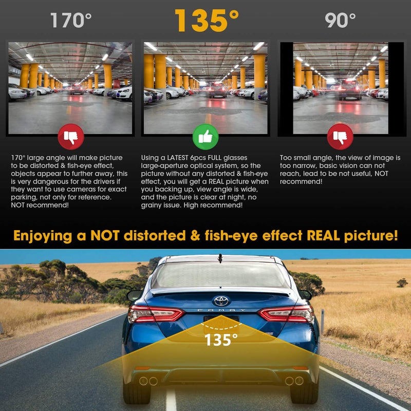 NATIKA Backup/Front/Side View Camera: No Distortion Effect Starlight Night Vision HD Metal Flush or Surface Mount 720P AHD and TVI Reverse Rear View Backup Camera for Cars Pickup Trucks SUVs RVs Vans - Image 2