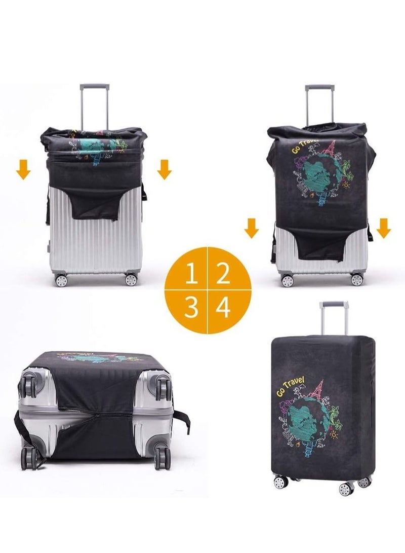 SYOSI غطاء حقيبة سفر KASTWAVE قابل للغسل في الماء، غطاء حقيبة سفر مضاد للخدش لحقيبة عربة مقاس 25-28 بوصة لرحلات العمل والمدرسة والاستخدام اليومي (M) - Image 4