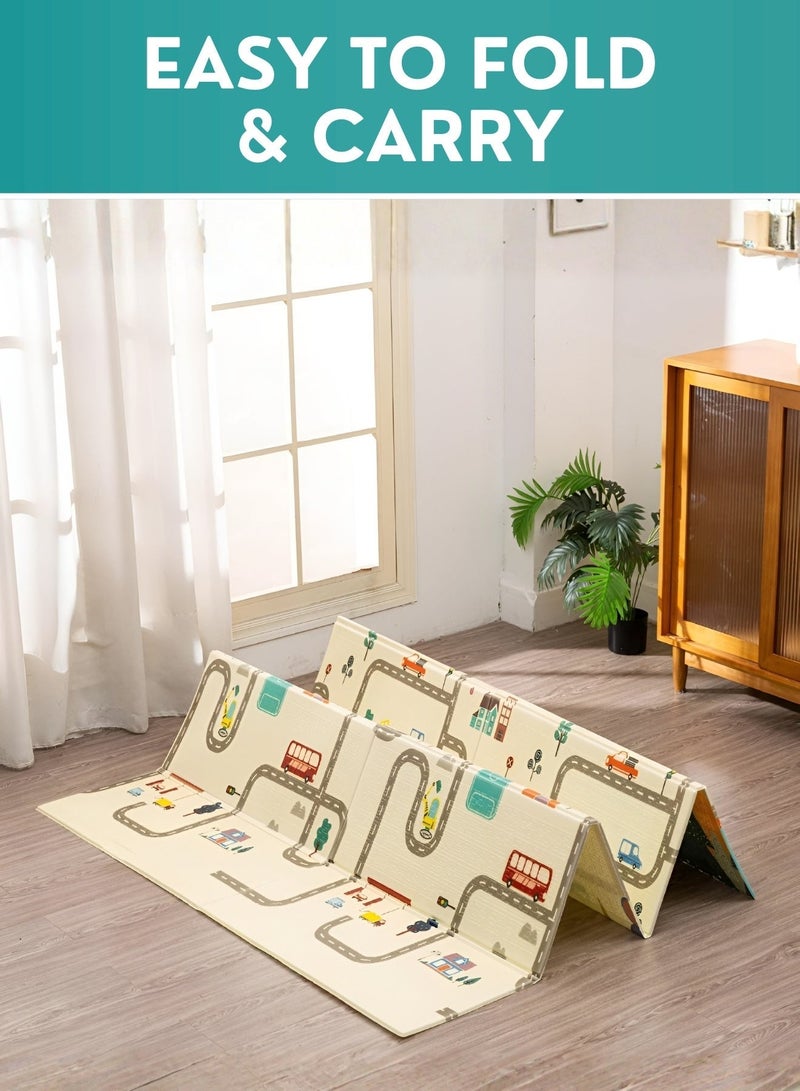 JUNI Baby Play Mat for Kids & Infants– Waterproof Non-Slip Large Foldable Baby Floor Crawling Mat, Soft Non-Toxic Padded Kids Carpet for Indoor Play & Tummy Time - Image 2