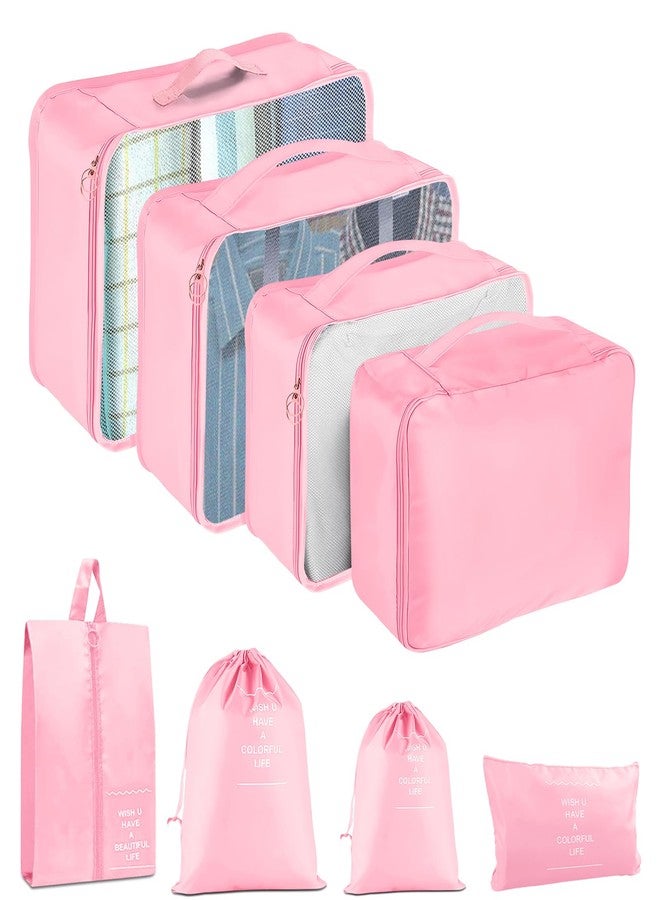 YEEYAA 8 Set Packing Cubes for Suitcase, Packing Cubes for Carry on Suitcases, Luggage Organizer for Travel Essentials, Large Mesh Luggage Bag for Suitcases - Image 1