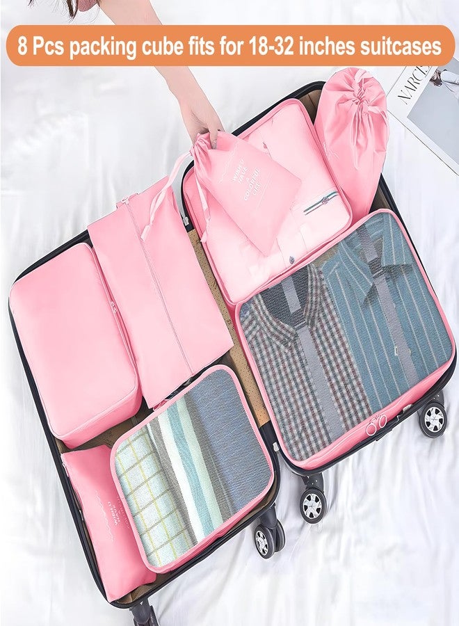 YEEYAA 8 Set Packing Cubes for Suitcase, Packing Cubes for Carry on Suitcases, Luggage Organizer for Travel Essentials, Large Mesh Luggage Bag for Suitcases - Image 5