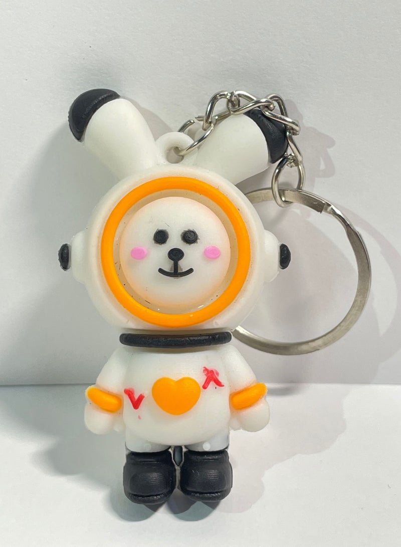 Anime keychain with ribbon