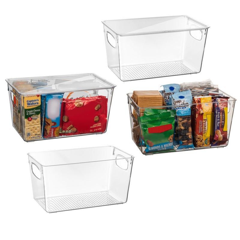 ClearSpace Plastic Pantry Organization and Storage Bins with Lids Perfect Kitchen Organization or Kitchen Storage Fridge Organizer Refrigerator Organizer Bins Cabinet Organizers