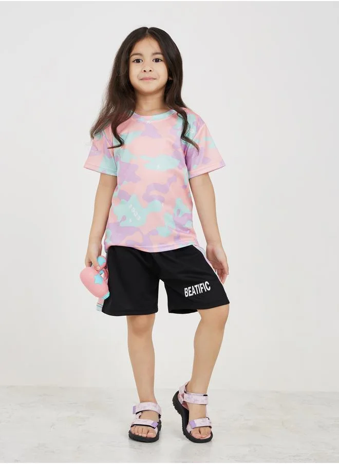 Styli Styli Camo Print T-Shirt and Shorts Set