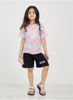 Styli Camo Print T-Shirt & Shorts Set  - Image 1