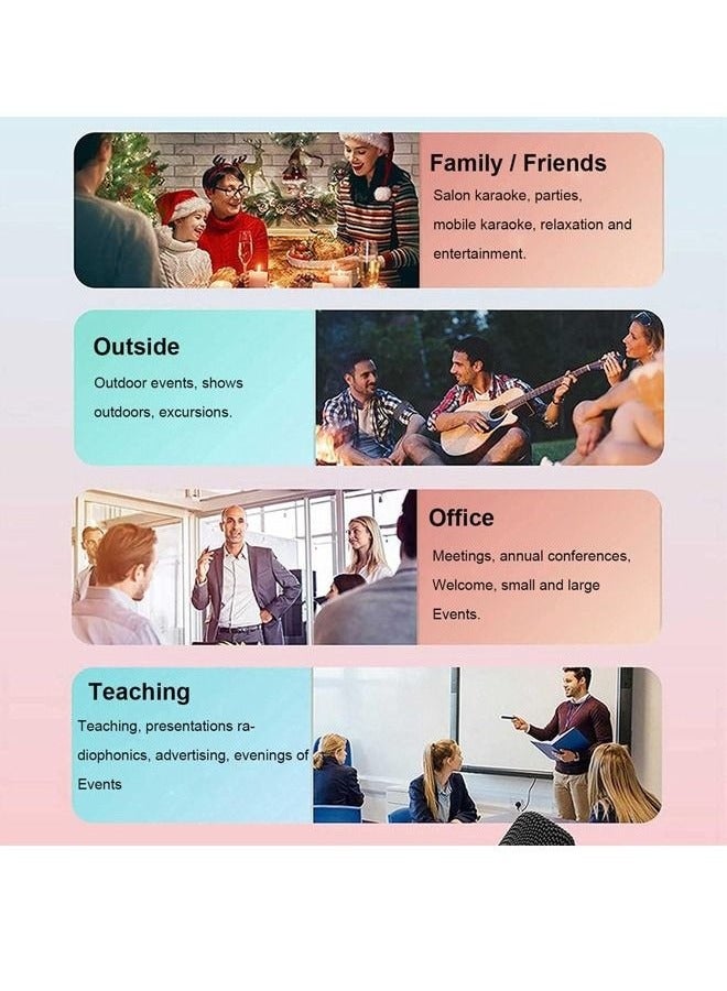 Arabest Mini Karaoke Machine with 2 Wireless Microphones, Karaoke Machine for Adults and Kids with Wireless Microphones PA Speaker System for Family Party Singing (Karaoke Machine with 2 Microphones, White) - Image 5