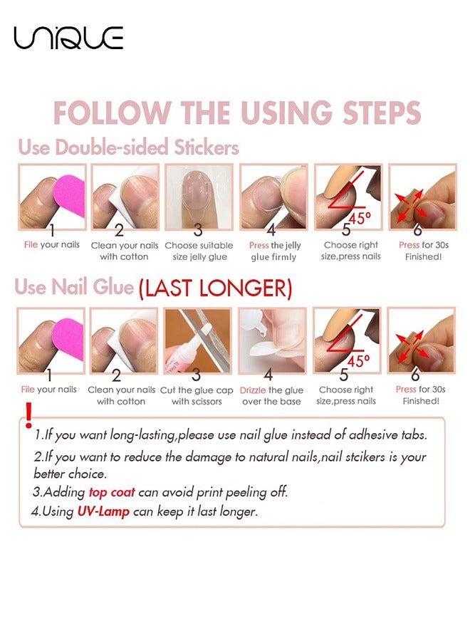 Unique 24 Pcs Fake Nails, Press Nails - Short Ballet Nails - White Bean Paste Manicure - Gradient Manicure - Fake Nail Patch - Image 5