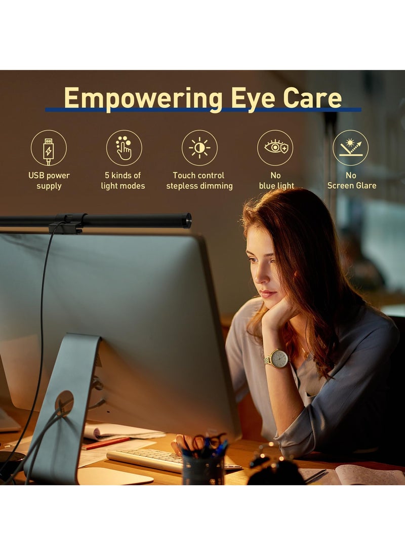 erorex - Computer Monitor Light Bar, Screen Monitor Light with Wireless Remote Control, Adjustable Brightness & Color Temperature, Touch Control/No Screen Glare Monitor Lamp with USB Powered for Home/Office - Image 1