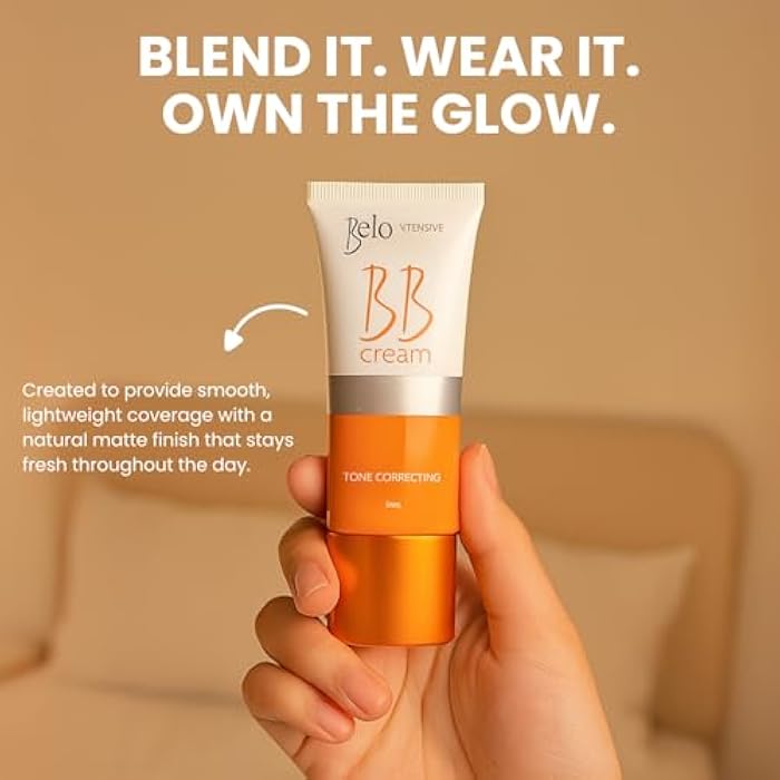Belo Essentials Intensive BB Cream Medium Tone | Hydrating, Long-Lasting Face Makeup Primer, Concealer & Foundation | Natural Matte Finish with Medium Coverage - 50ml - Image 5