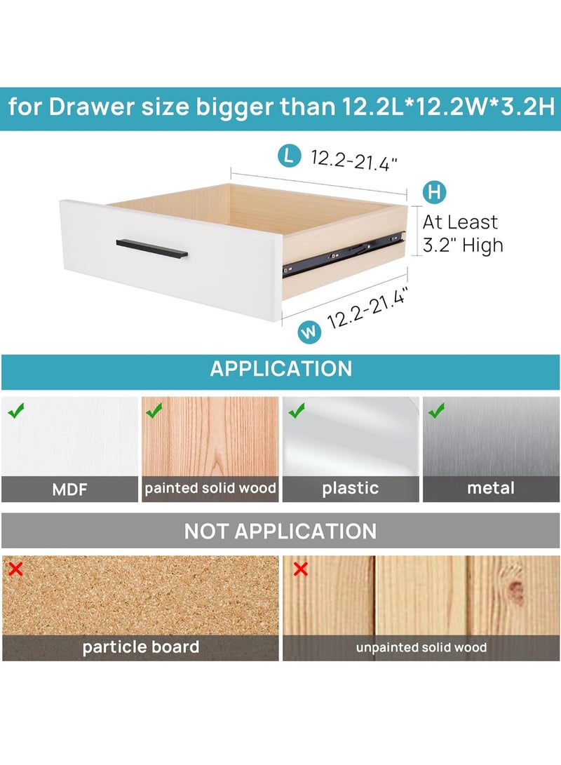JOGAMS 8Pcs Drawer Dividers Organizers Adjustable 3.2 Inch High Expandable from 12.2 to 21.4 Inch Kitchen Utensils Organizer Clear Plastic Drawer Separators for Clothing Installed by Double Sided Tape  - Image 2