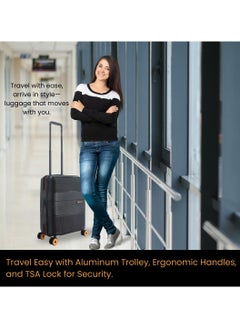 Discovery Discovery Trails Check-In Medium PP Hardside Luggage Black, Durable Expandable Unbreakable Double Zip Lightweight Travel Bag 4 Double Wheel TSA Lock 26 Inch Suitcase Trolley Bag.  - Image 2
