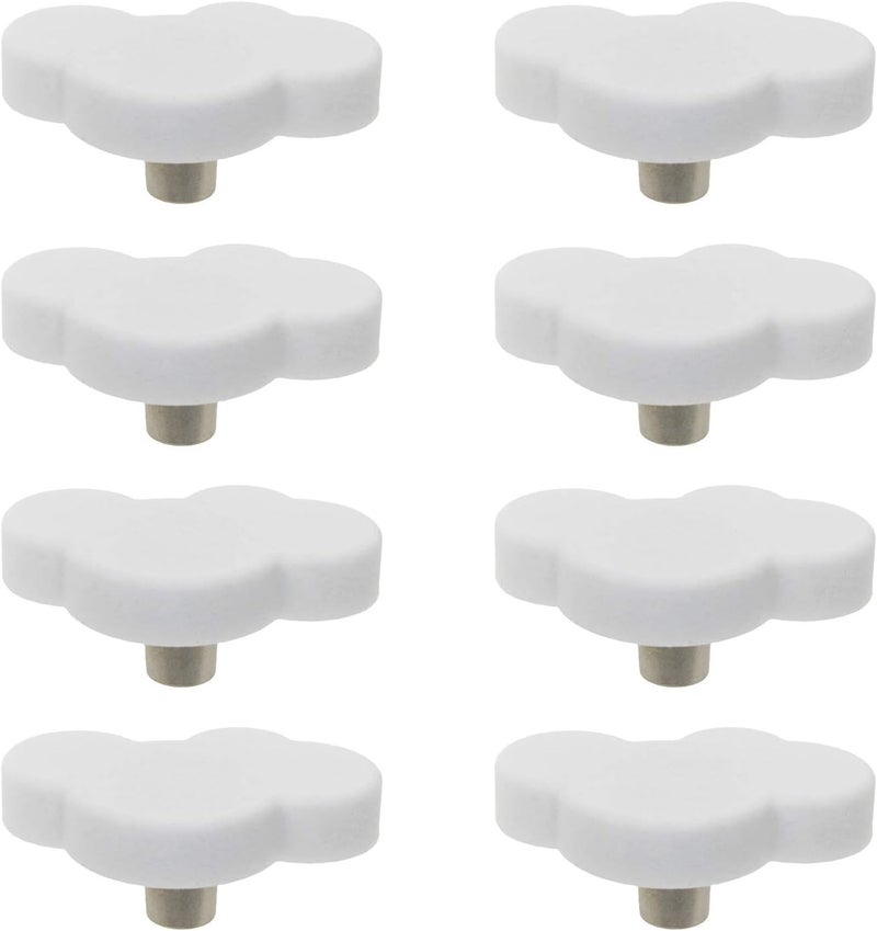 Mcredy Kids Door Knobs Cartoon Dresser Knobs Rubber White Cloud Cartoon Door Knob 2.09x1.22 (Lxw) Cute Cabinet Pulls for Kids' Room Cabinets, Doors, Dresser and Closets Pack of 8 - Image 1
