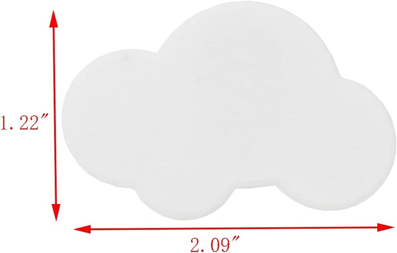 Mcredy Kids Door Knobs Cartoon Dresser Knobs Rubber White Cloud Cartoon Door Knob 2.09x1.22 (Lxw) Cute Cabinet Pulls for Kids' Room Cabinets, Doors, Dresser and Closets Pack of 8 - Image 3