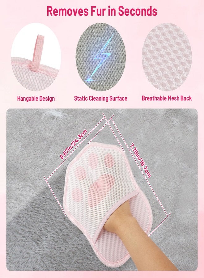 HASSLICKIT Paw-Shaped Pet Hair Removal Glove – Electrostatic Cat & Dog Hair Remover for Furniture, Clothes, Carpet & Car Seats – Cute Reusable Multi-Surface Lint & Fur Removal Tool (Pink) - Image 2