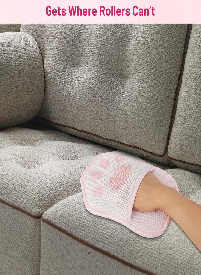 HASSLICKIT Paw-Shaped Pet Hair Removal Glove – Electrostatic Cat & Dog Hair Remover for Furniture, Clothes, Carpet & Car Seats – Cute Reusable Multi-Surface Lint & Fur Removal Tool (Pink) - Image 5