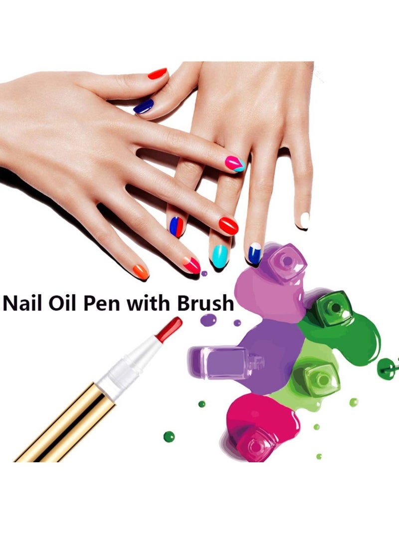 SYOSI 3ml Empty Nail Oil Pen with Brush, 6 Pcs Twist Pen for Tooth Whitening, Refillable Gel Lip Gloss Container, Portable Eyelash Growth Container (Gold) - Image 2