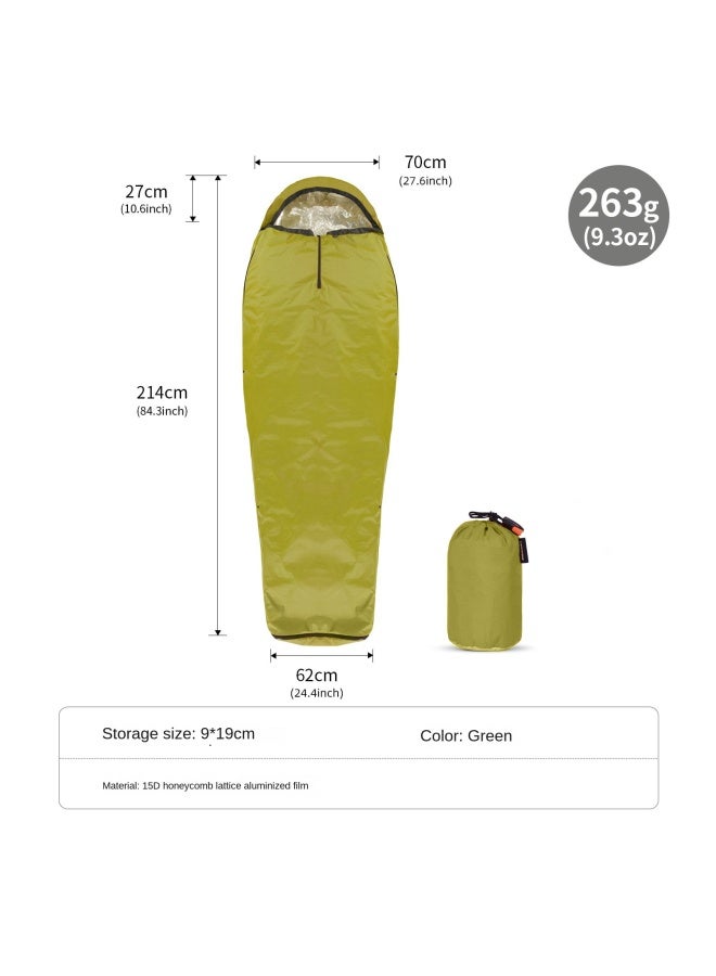 لاك ستون حقيبة نوم للبالغين في الهواء الطلق، حقيبة نوم مقاومة للأوساخ للتخييم، حقيبة نوم طارئة دافئة للتخييم، حقيبة نوم محمولة على شكل مومياء - Image 1