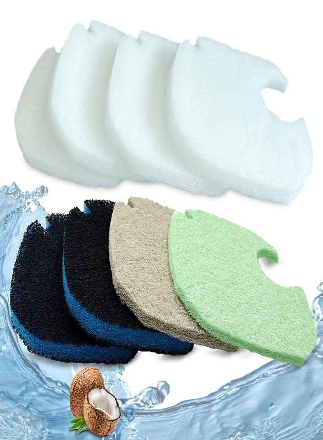ShuRex 8 Pack Upgraded Filter Pads for AMOSIJOY Aquarium Canister Filter; White Floss, Removing Ammonia and Phosphate, and Activated Carbon Sponge Bio Pads, Compatible with PONDFORSE 172/225/265GPH Canister - Image 1