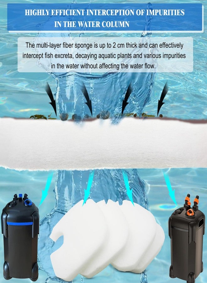 ShuRex 8 Pack Upgraded Filter Pads for AMOSIJOY Aquarium Canister Filter; White Floss, Removing Ammonia and Phosphate, and Activated Carbon Sponge Bio Pads, Compatible with PONDFORSE 172/225/265GPH Canister - Image 4